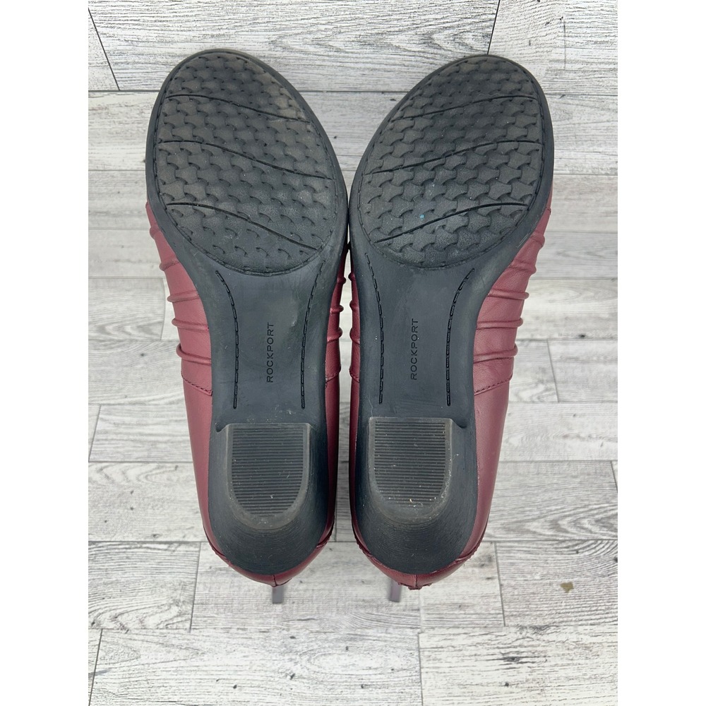 Rockport Cobb Hill Burgundy Leather Ruched Ankle Boots CH3994 Women Size 9M - Picture 10 of 11
